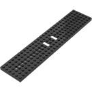 LEGO Black Train Base 6 x 28 with 10 Round Holes Each End