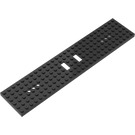 LEGO Zwart Trein Basis 6 x 28 met 2 rechthoekige uitsparingen en 3 ronde gaten aan elk uiteinde (4093)