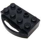 LEGO Schwarz Zug Backstein 2 x 4 Halter for Sliding Rad Block (429)