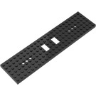 LEGO Sort Tog Chassis 6 x 24 x 0.7 med 3 runde huller i hver ende (6584)