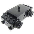 LEGO Schwarz Zug Motor, 12V 2 Kontaktlöcher