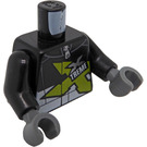 LEGO Svart Truck Sjåfør med 'Xtreme' logo Minifigur Overkropp (973 / 76382)