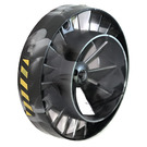 LEGO Black Turbine with Marbling with Yellow and Black Danger Stripes and Bar Codes (8 Stickers) (53983)