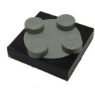 LEGO Black Turntable 2 x 2 Plate with Light Gray Top (74340)