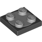 LEGO Black Turntable 2 x 2 with Medium Stone Gray Top (74340)