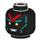 LEGO Black Unagami Head (Recessed Solid Stud) (3626)