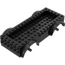 LEGO Schwarz Fahrzeug Base 8 x 16 x 2.5 mit Dark Stone Grau Rad Holders mit 5 Löchern (65094)