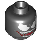 LEGO Schwarz Venom Minifigure Kopf (Einbau-Vollbolzen) (3626 / 45965)