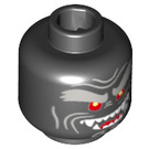 LEGO Black Volcano Garmadon Head (Recessed Solid Stud) (3626)