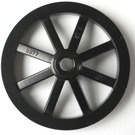 LEGO Black Wagon Wheel Ø33.8 with 8 Spokes with Round Hole for Wheels Holder Pin (4489)