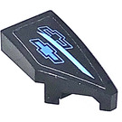 LEGO Black Wedge 1 x 2 Right with Blue Decoration Right Sticker (29119)