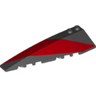 LEGO Black Wedge 10 x 3 x 1 Double Rounded Left with Red stripe (20762 / 50955)