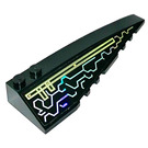 LEGO Black Wedge 10 x 3 x 1 Double Rounded Right with holographic sticker from set 7645 (50956)