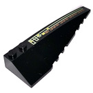 LEGO Black Wedge 10 x 3 x 1 Double Rounded Right with Lines and Alien Symbology Sticker (50956)