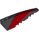 LEGO Black Wedge 10 x 3 x 1 Double Rounded Right with Red stripe (20767 / 50956)