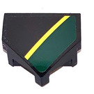 LEGO Schwarz Keil 2 x 2 x 0.7 mit Punkt (45°) mit Der Rücken und Dark Green Dekoration mit Gelb Stripe Aufkleber (66956)