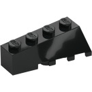 LEGO Svart Kile 2 x 4 Sloped Venstre (43721)