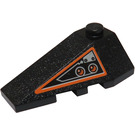 LEGO Black Wedge 2 x 4 Triple Left with Circuitry Sticker (43710)