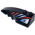 LEGO Black Wedge 2 x 6 Double Left with Red/Blue Fading Streaks (Left) Sticker (41748)