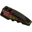 LEGO Black Wedge 2 x 6 Double Right with Flame and 99 (41747 / 48603)