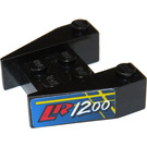LEGO Black Wedge 3 x 4 with 'LR1200' Sticker without Stud Notches (2399)