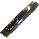 LEGO Zwart Wig 4 x 16 Drievoudig Gebogen met Bolted Metal Plaat Sticker (45301)