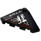 LEGO Black Wedge 4 x 4 (18°) Corner with Circuitry and '7702' Sticker (43708)
