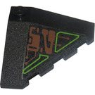 LEGO Black Wedge 4 x 4 (18°) Corner with Dark Red and Lime Circuitry Sticker (43708)
