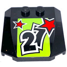 LEGO Black Wedge 4 x 4 Curved with 27 and Stars Sticker (45677)