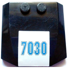 LEGO Noir Coin 4 x 4 Incurvé avec Bleu '7030' sur blanc Background Autocollant (45677)