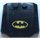 LEGO Noir Coin 4 x 4 Incurvé avec Jaune et Noir Batman logo Autocollant (45677)