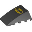 LEGO Zwart Wig 4 x 4 Drievoudig Gebogen zonder Studs met Batman logo (16316 / 47753)