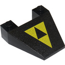 LEGO Black Wedge 4 x 4 with Blacktron I Logo without Stud Notches (4858 / 45669)