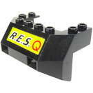 LEGO Noir Coin 4 x 6 x 2.333 avec R.E.S. Q Autocollant (2916)