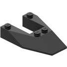 LEGO Noir Coin 6 x 4 Coupé sans encoches pour tenons (6153)