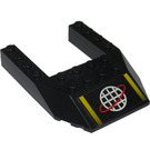 LEGO Black Wedge 6 x 8 with Cutout with White Planet with Red Ring, Yellow Stripes Sticker (32084)