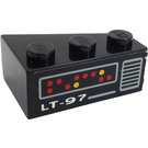 LEGO Noir Coin Brique 3 x 2 La gauche avec Speaker et Buttons et LT-97 Autocollant (6565)