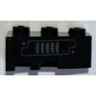 LEGO Black Wedge Brick 3 x 2 Right with Vent Sticker (6564)