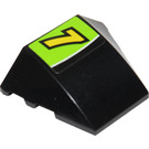 LEGO Black Wedge Curved 3 x 4 Triple with '7' Sticker (64225)
