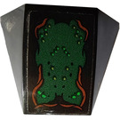 LEGO Black Wedge Curved 3 x 4 Triple with dark green slime, dark brown lines, black, green & white dots pattern Sticker (64225)