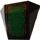 LEGO Black Wedge Curved 3 x 4 Triple with dark green slime, dark green & brown lines, black, green & white dots pattern Sticker (64225)