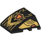 LEGO Black Wedge Curved 3 x 4 Triple with Gold and Red (64225 / 102906)
