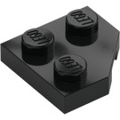 LEGO Svart Kil Platta 2 x 2 Cut Hörn (26601)