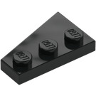 LEGO Svart Kile Plate 2 x 3 Vinge Høyre  (43722)