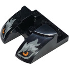 LEGO Black Wedge Plate 2 x 3 with Curved Slopes (3 x 4) with Grey and Yellow Eyes (3220)