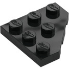 LEGO Zwart Wig Plaat 3 x 3 Hoek (2450)