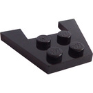 LEGO Black Wedge Plate 3 x 4 without Stud Notches (4859)
