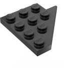LEGO Zwart Wig Plaat 4 x 4 Vleugel Links (3936)