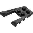 LEGO Svart Kil Platta 4 x 4 med 2 x 2 Skära ut (41822 / 43719)