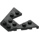 LEGO Black Wedge Plate 4 x 6 with 2 x 2 Cutout (29172 / 47407)